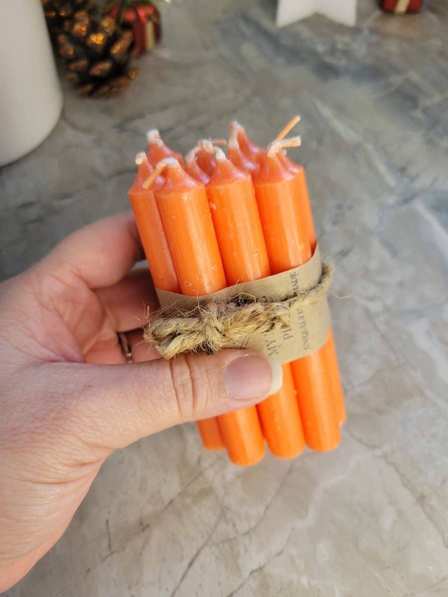 My Magic Place Shop - Wholesale Tapered Candle/Candlestick - Set of 10 mini Candles 4" chime unscented Home Decor12