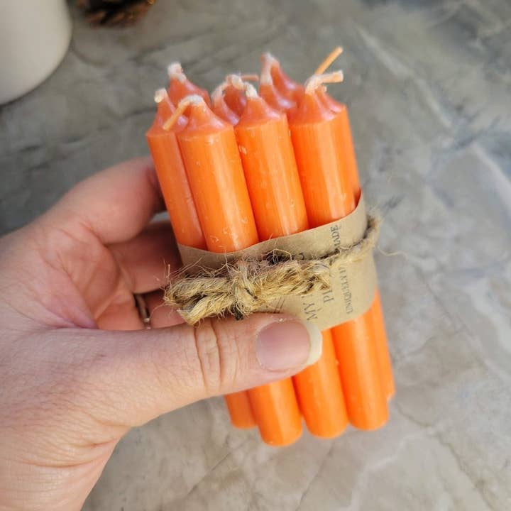 My Magic Place Shop - Wholesale Tapered Candle/Candlestick - Set of 10 mini Candles 4" chime unscented Home Decor12