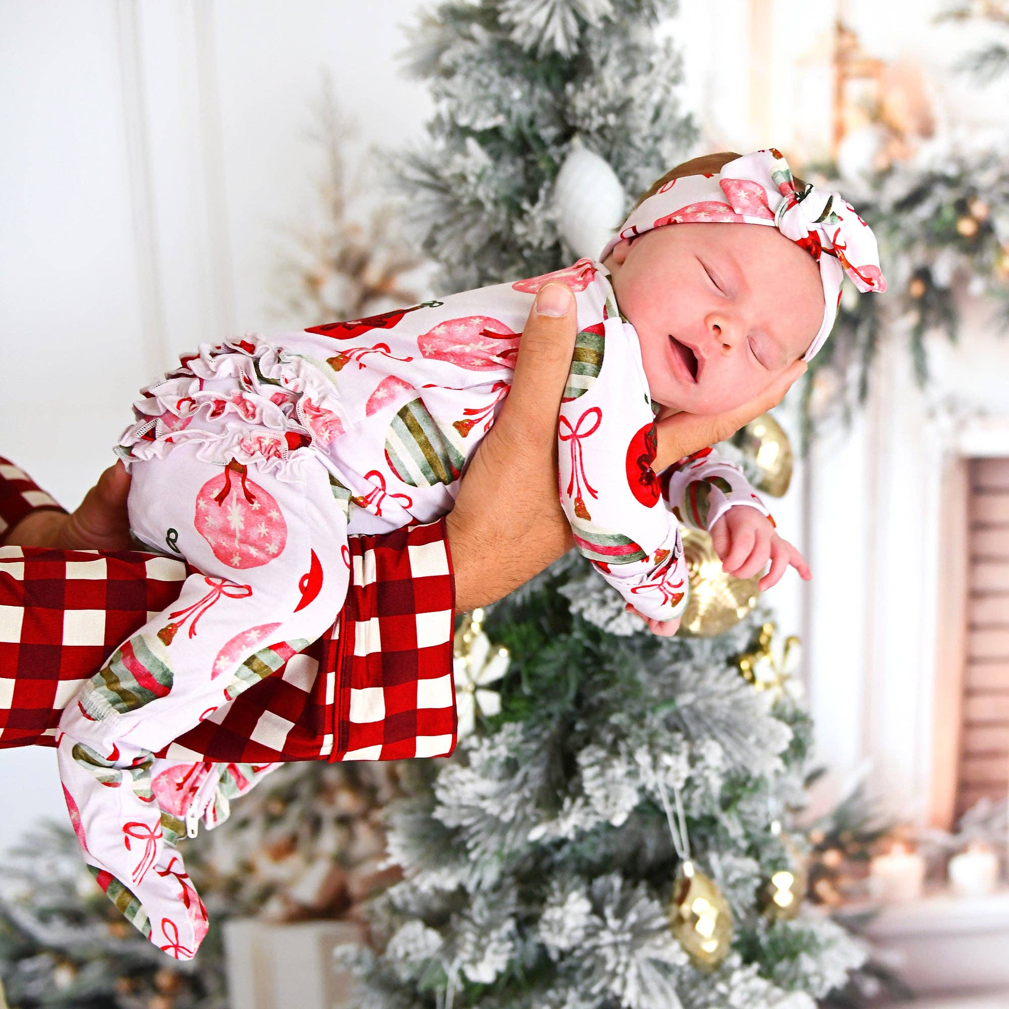 Gigi and Max - Wholesale Jumpsuit - Baby - Kit Ornaments RUFFLE ZIP xmas bamboo baby one piece outfit10