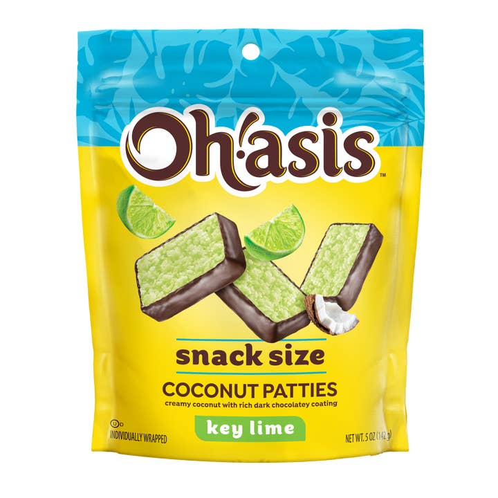 Key Lime Flvr Snack Size Coconut Patties 5 oz Pouch for wholesale by LAS OLAS CONFECTIONS