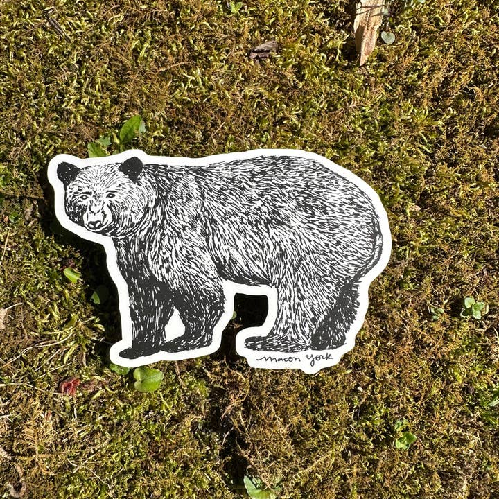 Macon York Press - Wholesale Sticker - Vinyl Sticker: Black Bear1