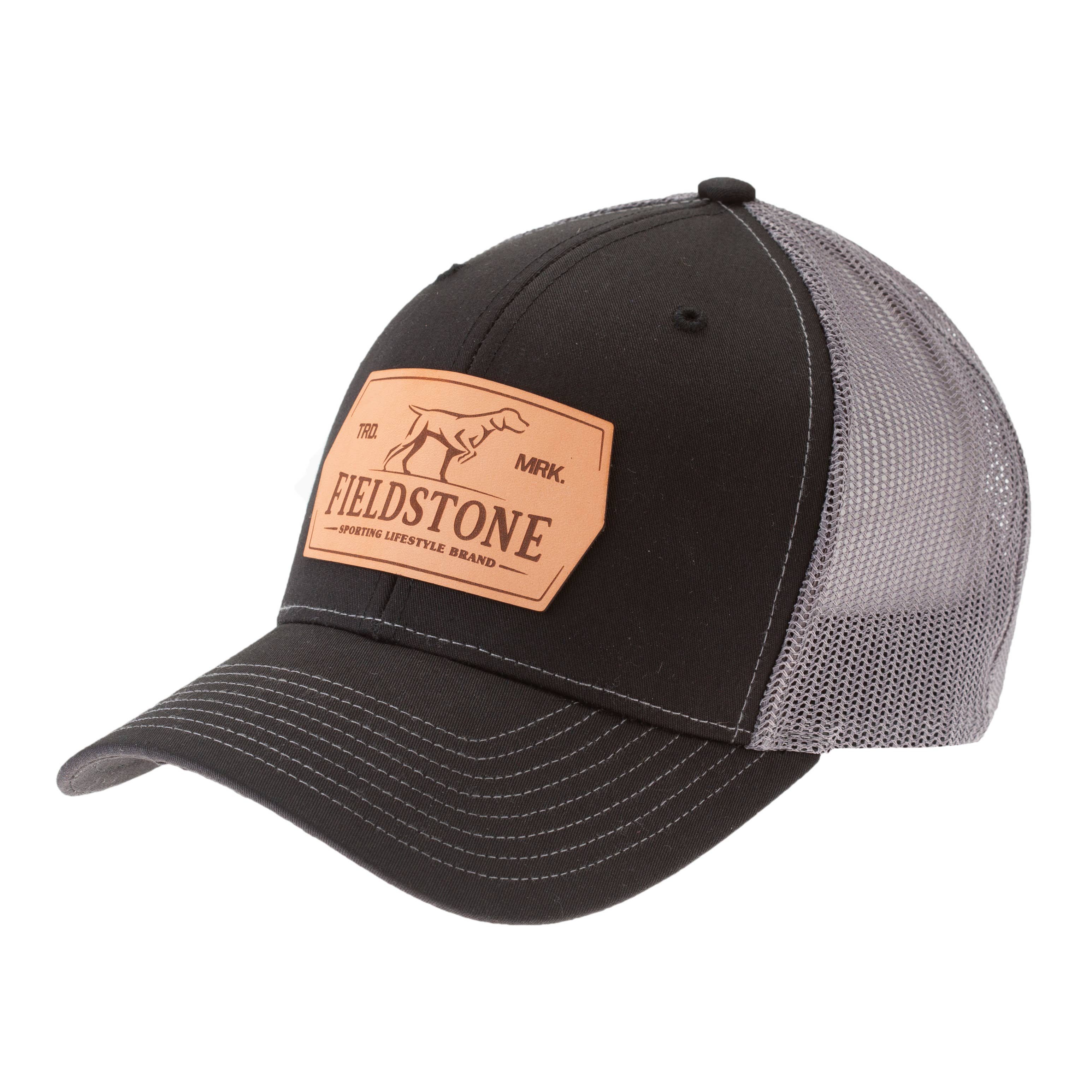 Fieldstone - Sporting Lifestyle Brand - Wholesale Trucker Hat - Unisex - Leather Dog Patch Hat (093)5