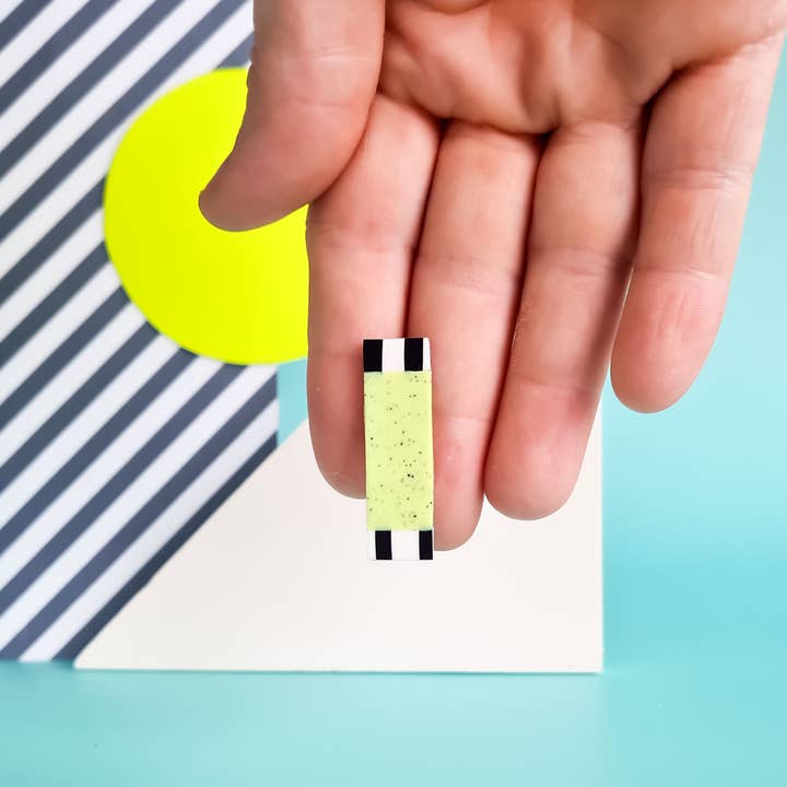 Mono - Wholesale Dangle Earrings - neon yellow and mint handmade polymer clay earrings13