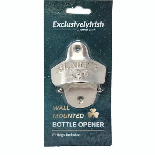 Dublin Gift Company - Wholesale Bottle/Wine Opener - Wall Mounted Slainte Bottle Opener- Satin Finish2