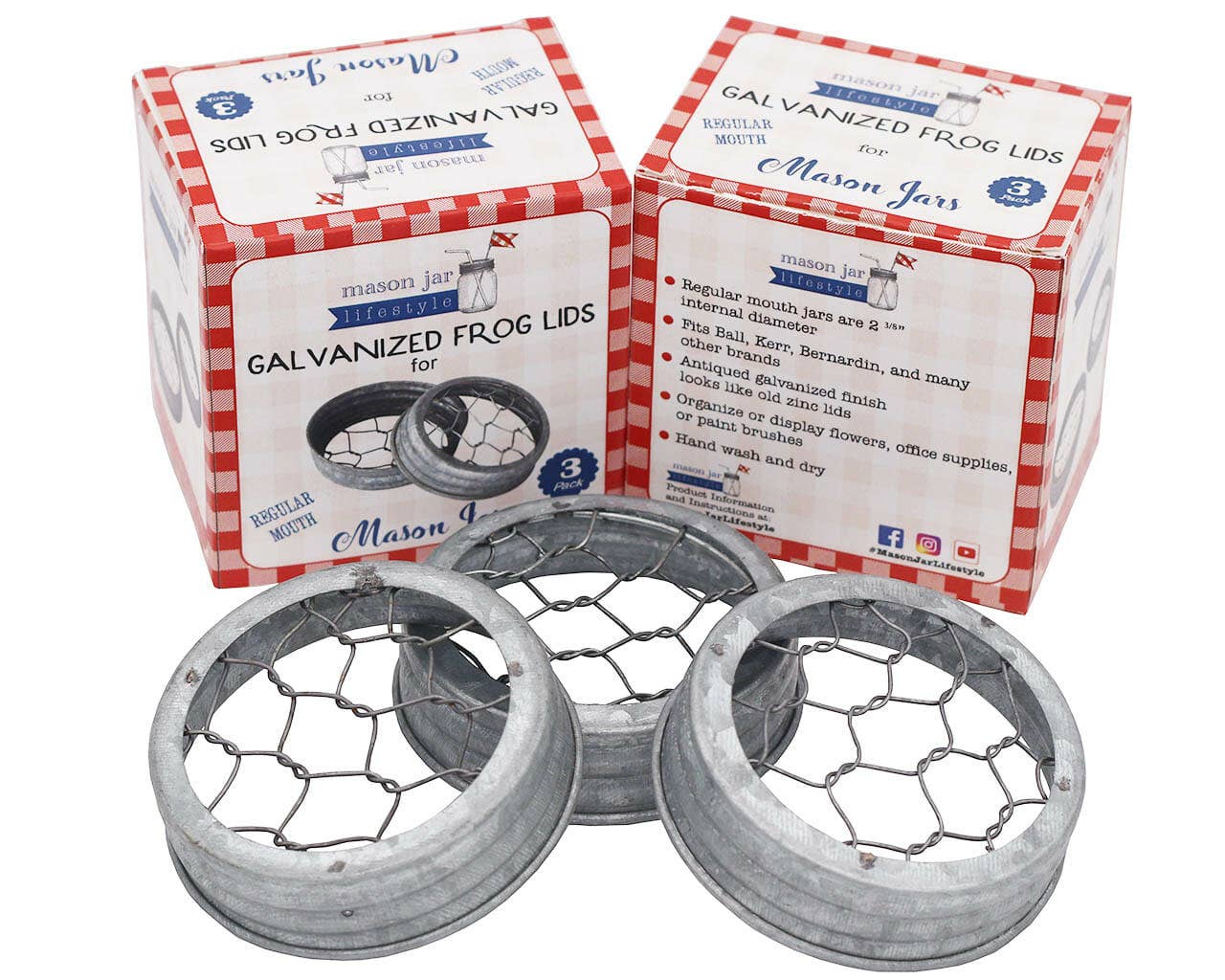 Mason Jar Lifestyle - Wholesale Jar - Galvanized Metal Flower Organizer Frog Lid for Mason Jars8