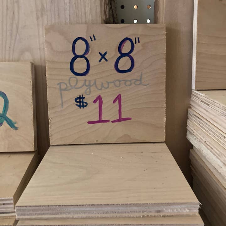 Stumps Custom Wood - Wholesale Cutouts - Square 1/2in Birch Plywood, 1 pack, Birch plywood, glowforge wood, scroll sawing, sign making, DIY project, wood project1