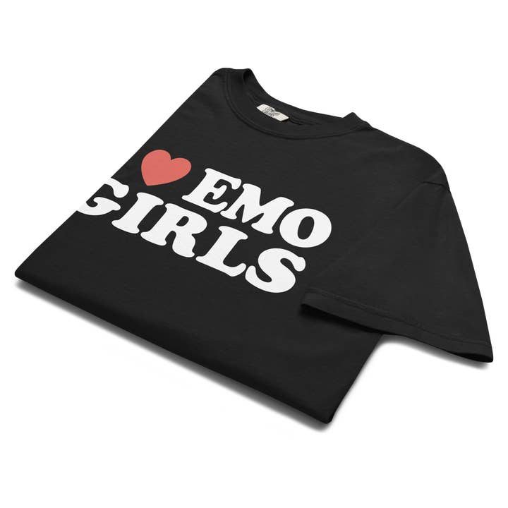 Goth Cloth Co. - Wholesale Screen Printed T-Shirt - Unisex - I Heart Emo Girl Comfy Tee2