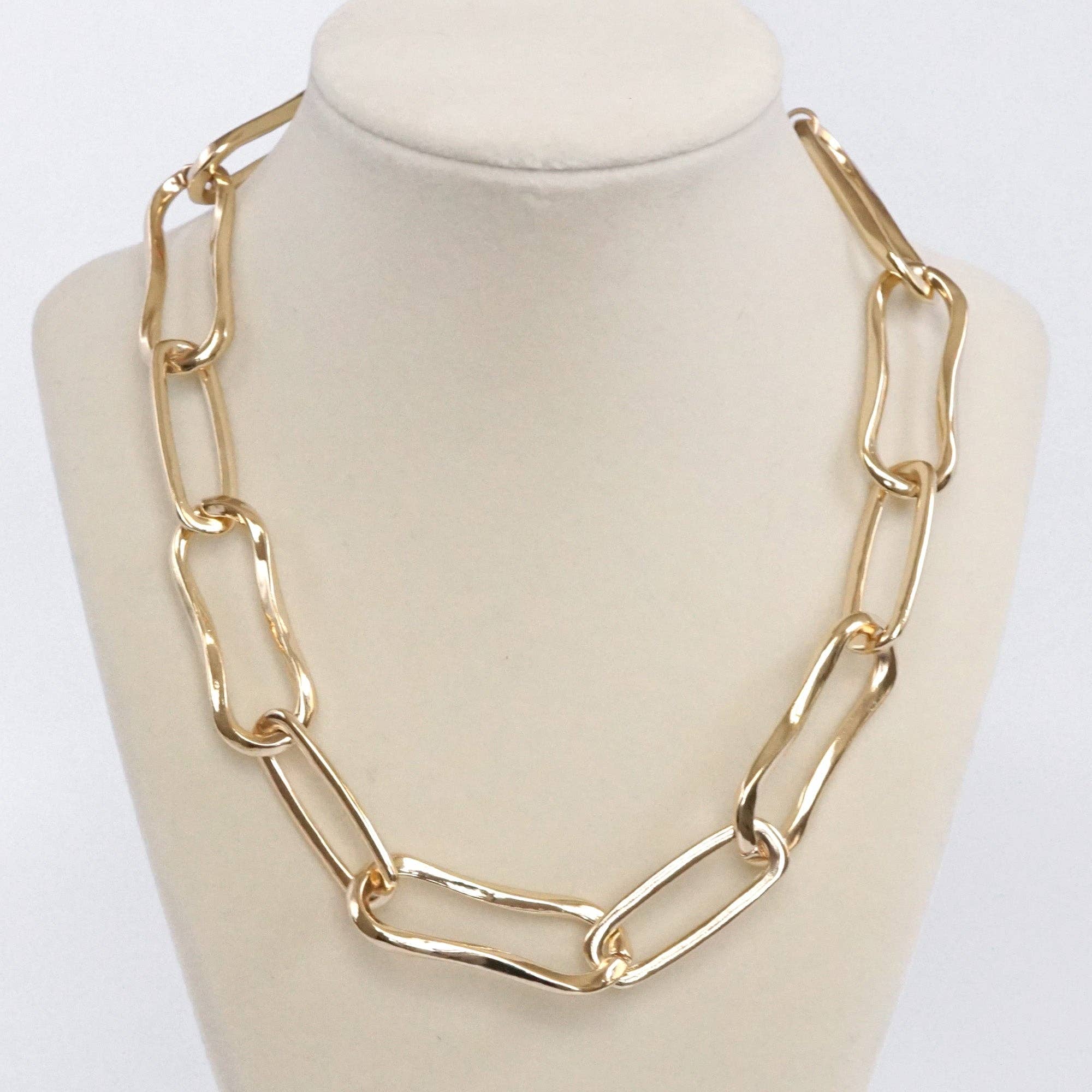 PennyLine inc - Wholesale Link & Chain Necklace - Chunky Chain Necklace Big Long Golden Links3