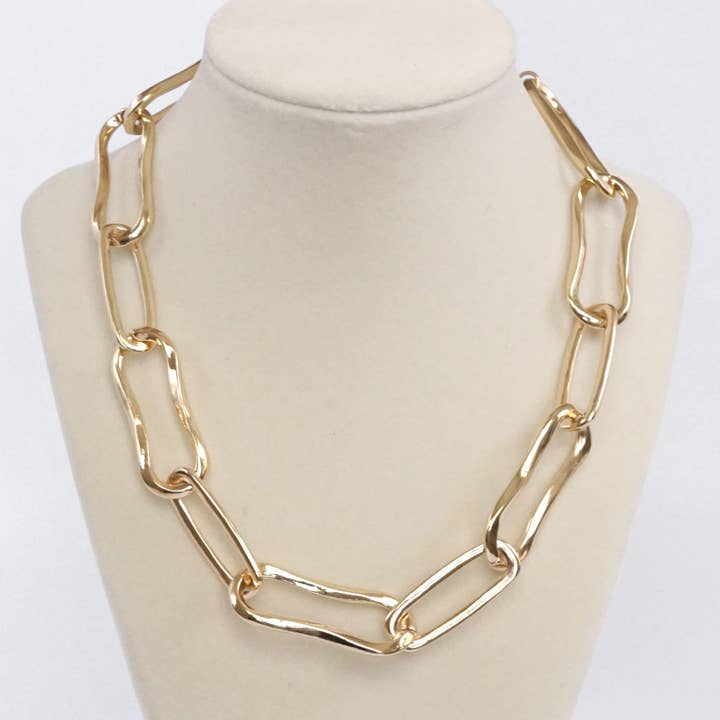 PennyLine inc - Wholesale Link & Chain Necklace - Chunky Chain Necklace Big Long Golden Links3