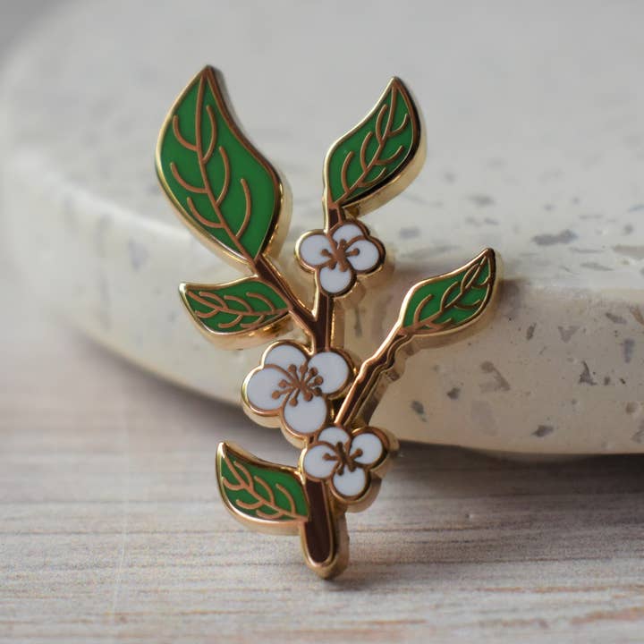 Tea Enamel Pin - Camellia Sinensis for wholesale by Tea Thoughts
