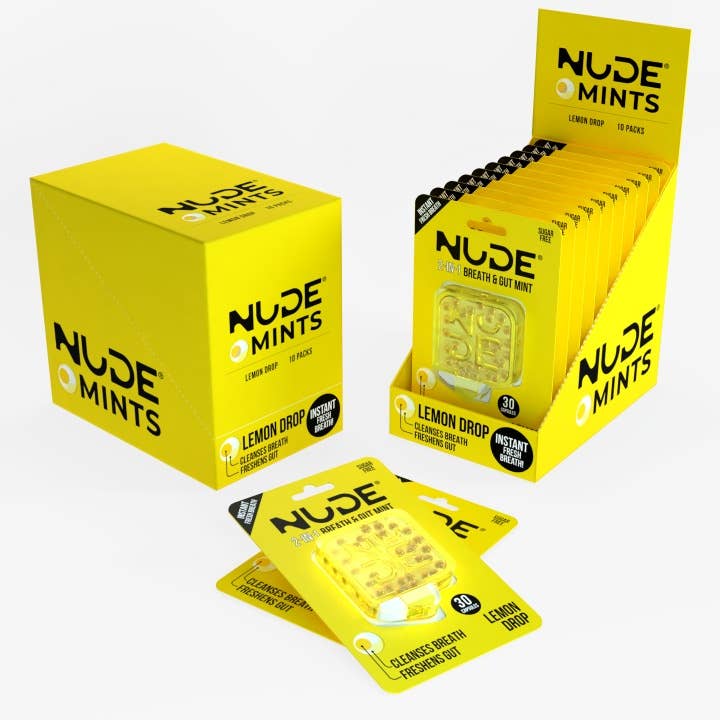 NUDE Mints – wholesale Mints – NUDE Mints, Breath + Gut Mints for Gut Health - Lemon Flavor1