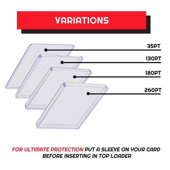 EVORETRO - Wholesale Card Game - Top Loaders - Sports Card Protector 35 PT - Pack of 25