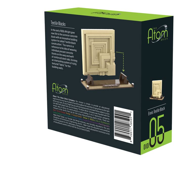 The Atom Brick - Wholesale Building Set - Kids - The Atom Brick Frank Lloyd Wright Ennis Textile Block