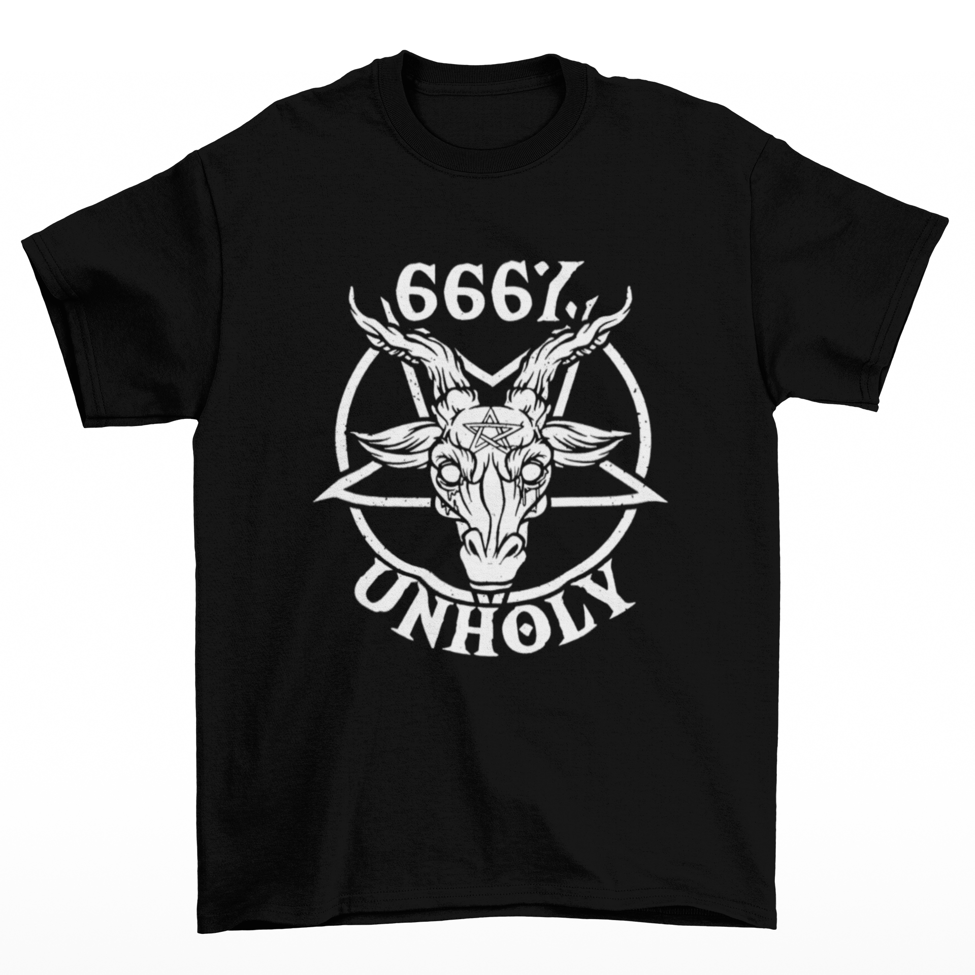 Wickedly Divine Shop - Wholesale Screen Printed T-Shirt - Unisex - Unholy 666, Gothic Satanic Grunge Alt Occult Shirt0