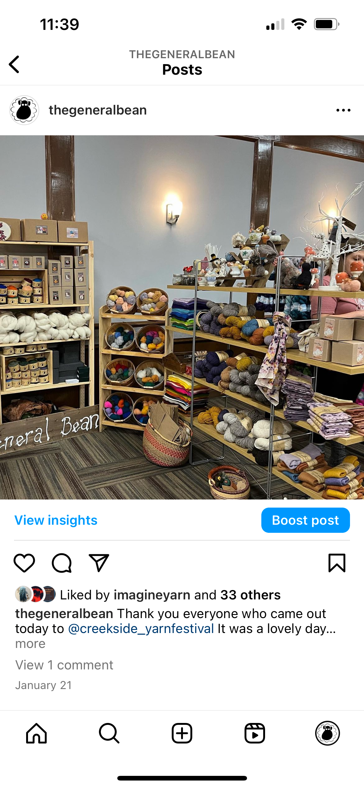 The General Bean - Venta al por mayor Material para manualidades - Lana para afieltrar con aguja - 100 gramos Crema - Lana de núcleo1