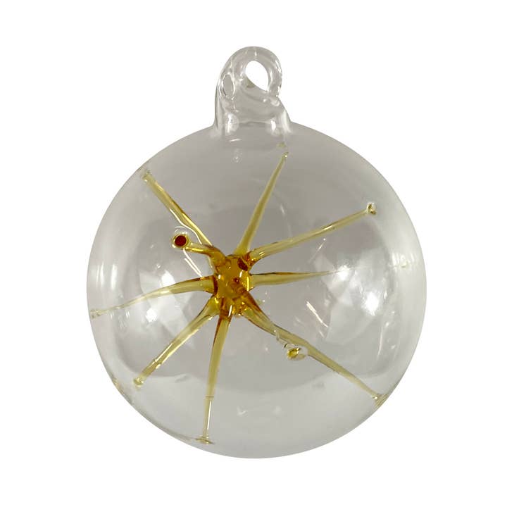 boule avec étoile diamètre 8 cm or pour la vente par FW-Glas