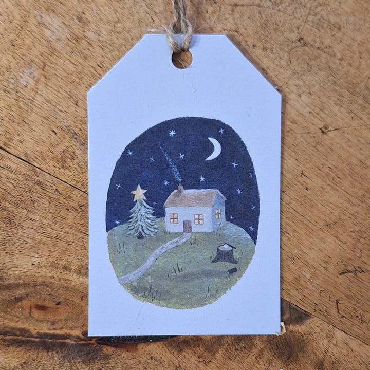 Christmas cottage gift tag for wholesale by LYDIAMAE