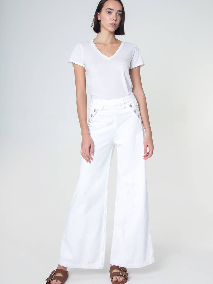 Dina High Waisted Wide - Weiß für den Großhandel von Noend Denim