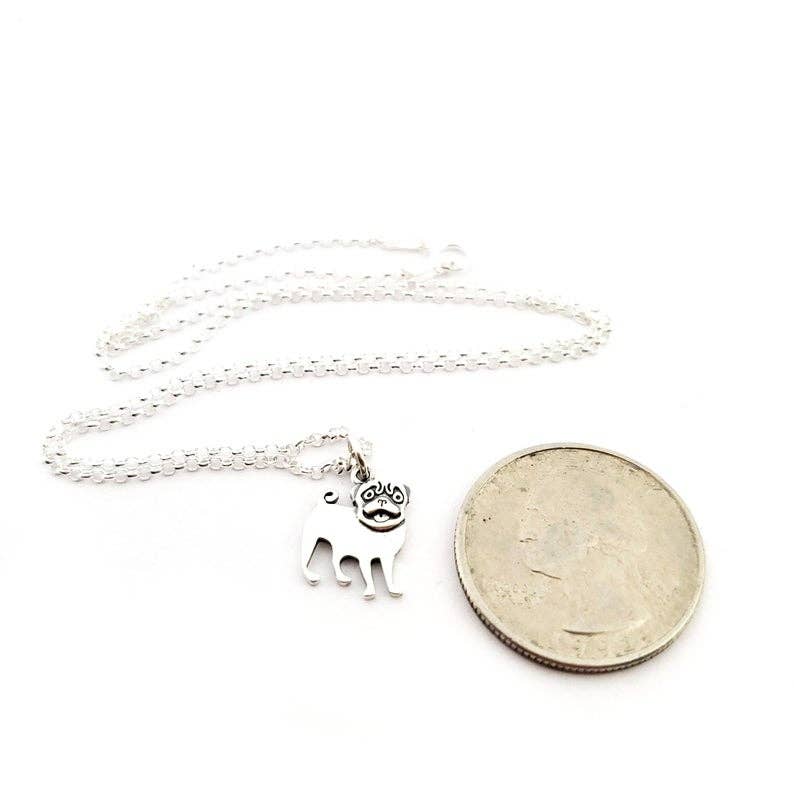 CY Design Studio - Wholesale Pendant/Charm Necklace - Pug Dog Sterling Silver Charm Necklace2