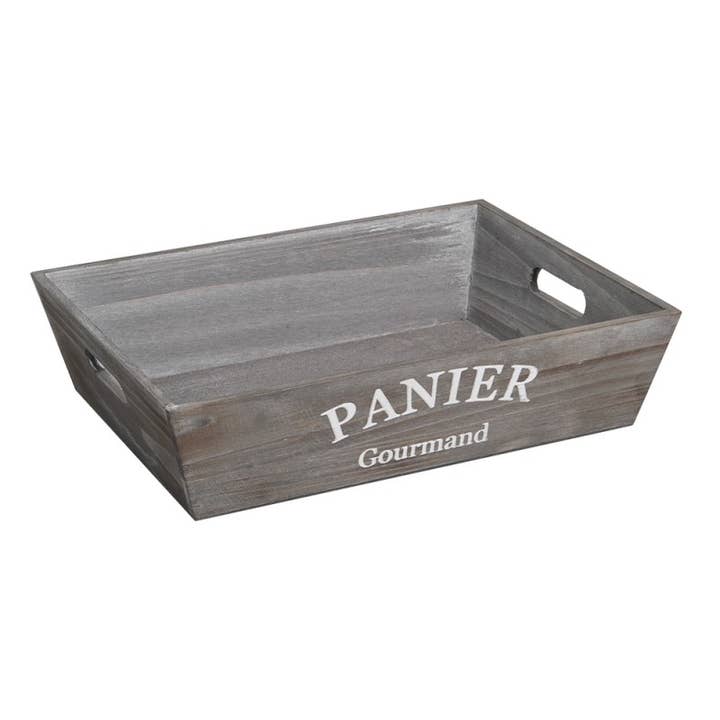 Grijze houten mand | Gourmet basket voor wholesale door Deffrennes