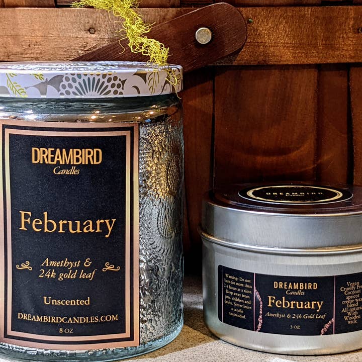 Set Dreambird, candela del mese con pietra portafortuna per la vendita all'ingrosso da parte di DREAMBIRD Candles