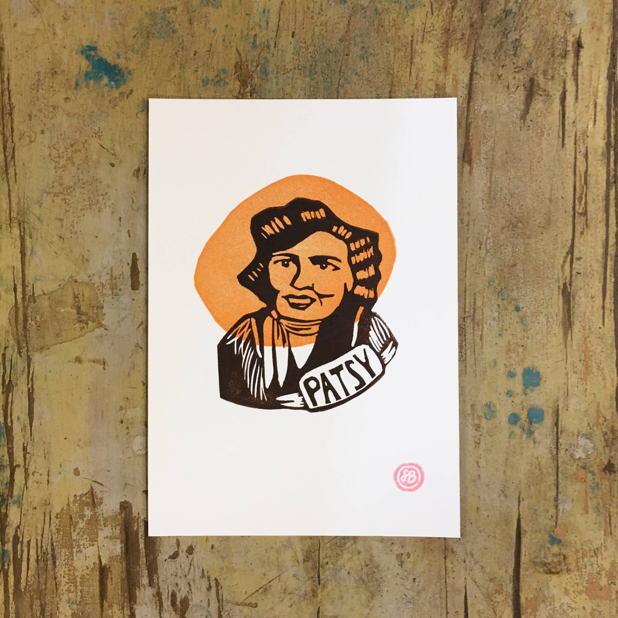 Loaded Hips Press - Wholesale Art Print - Patsy Cline linocut