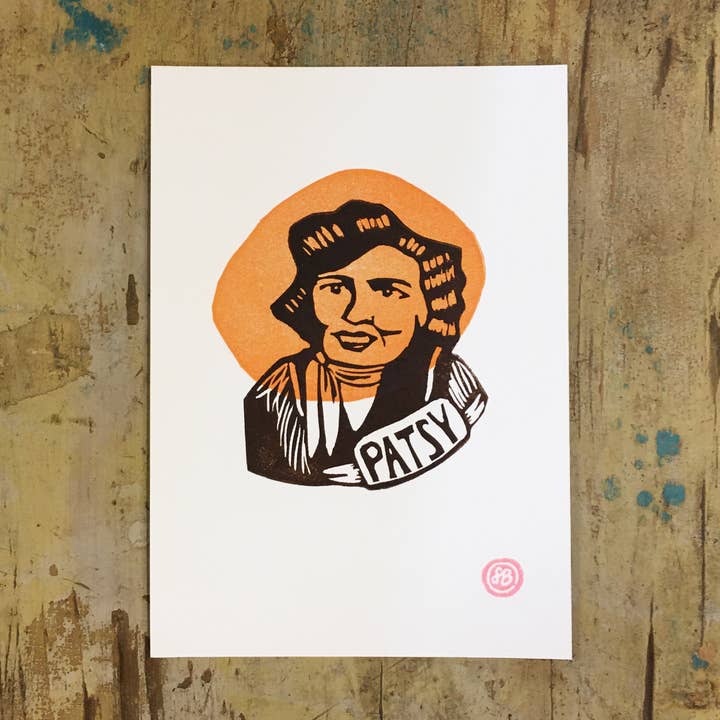 Patsy Cline linocut for wholesale by Loaded Hips Press