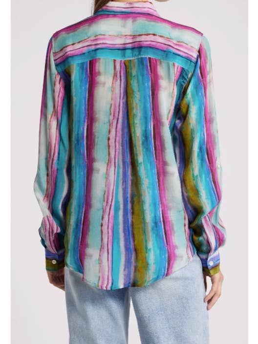 Green Multi Button-up With Roll-up Sleeve for wholesale on Faire