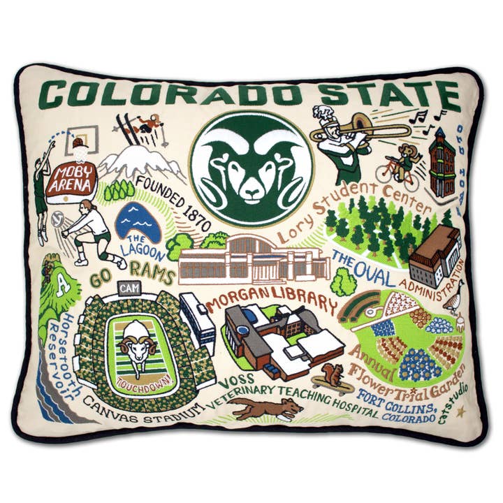 Colorado State University Collegiate Embroidered Pillow for wholesale by catstudio