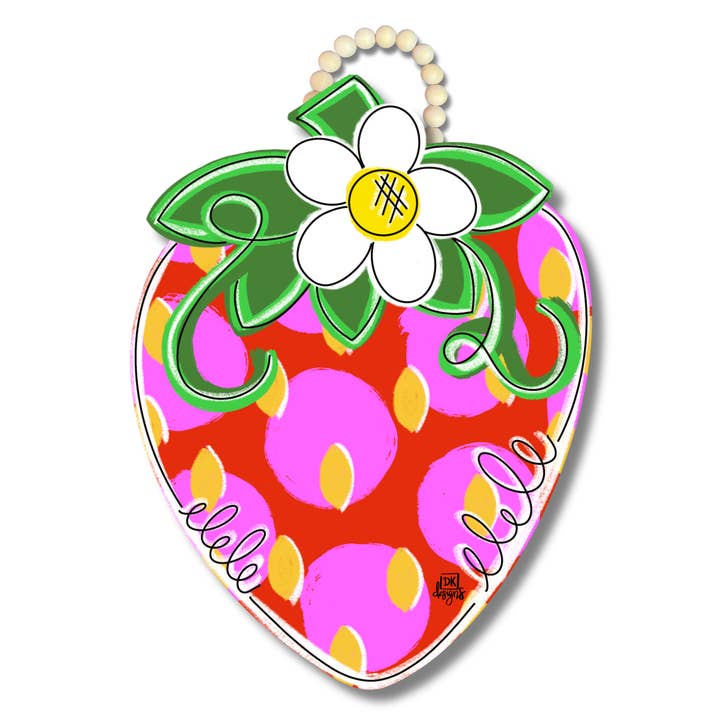 DK Designs Georgia - Vente Affichette de porte - Porte-accroche fraise