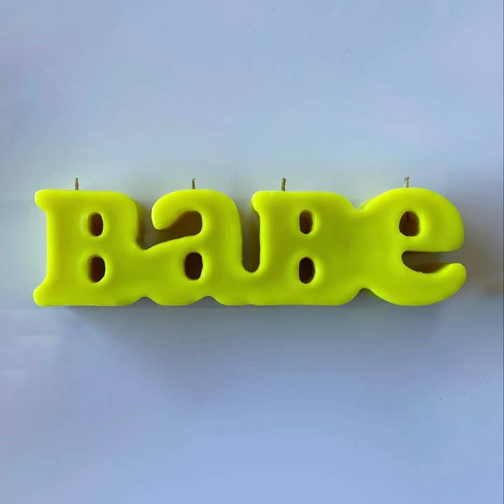 Neon Yellow Babe Candle for wholesale by AngelInFlesh