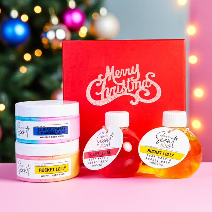 Christmas Kids Whipped & 2 in 1 Body Wash Bubble Bath Gift Set for wholesale by Project Scent