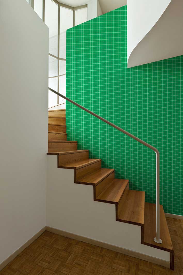 À Carreaux - Wholesale Wallpaper - GREEN POP Wallpaper with small white squares2