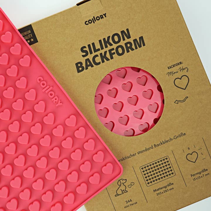 Collory – snacks e guloseimas - Cão por atacado – Tapetes de silicone para assar em formato de coração (mini e médio)12