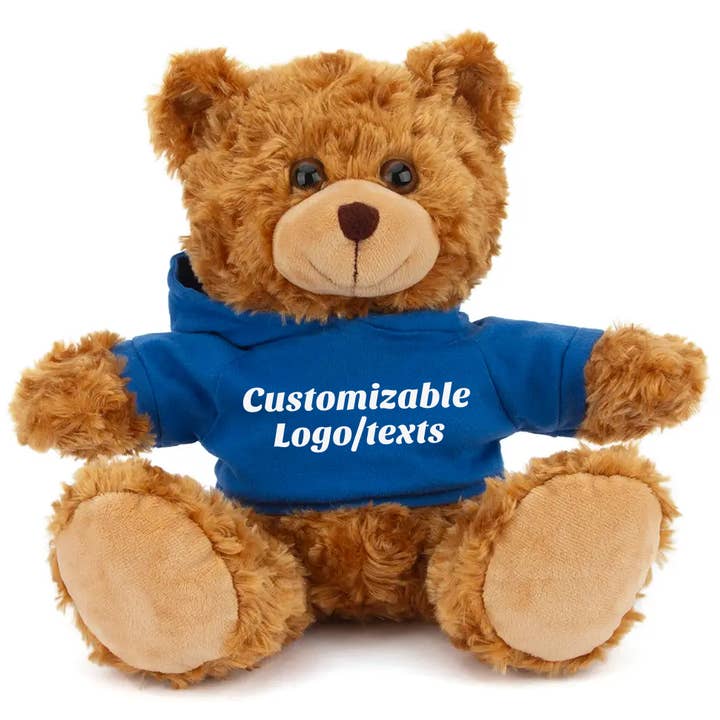 Ours en peluche personnalisé de 11" avec sweat à capuche | Ours assis personnalisé pour la vente par Plushland