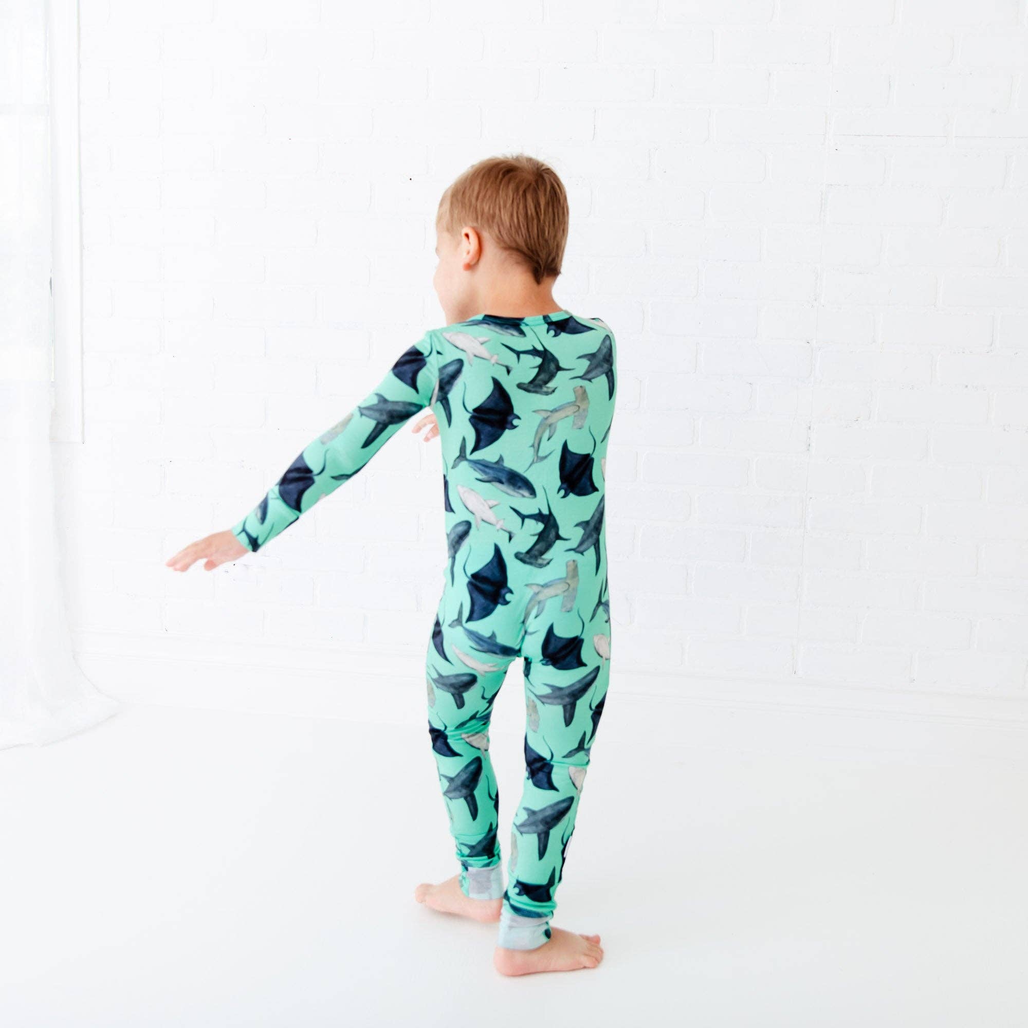 Dreamiere - Wholesale Jumpsuit - Baby - Kids The Shark Side Bamboo Convertible Footie3