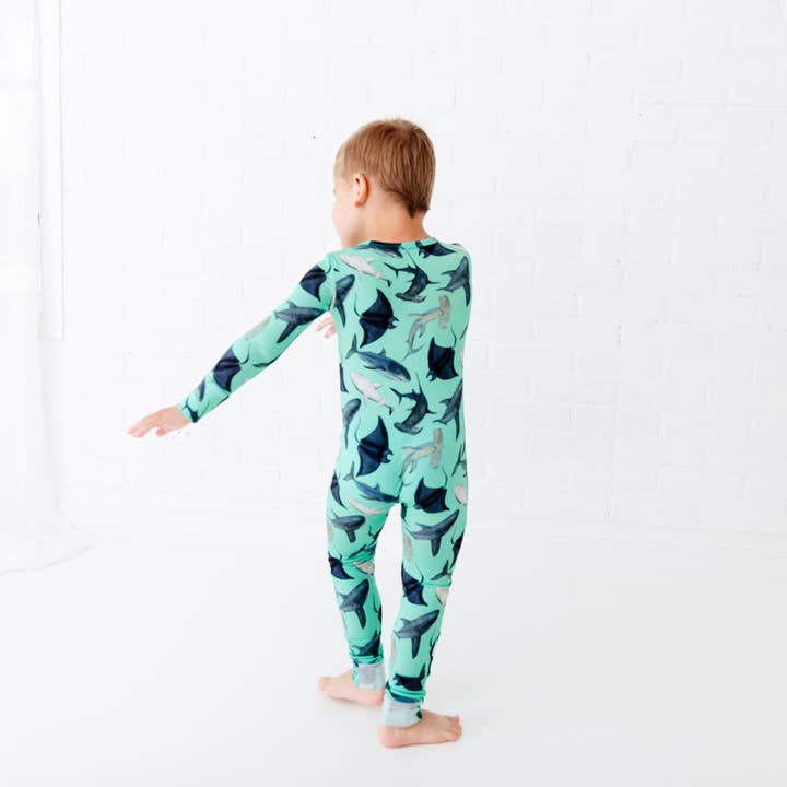 Dreamiere - Wholesale Jumpsuit - Baby - Kids The Shark Side Bamboo Convertible Footie3