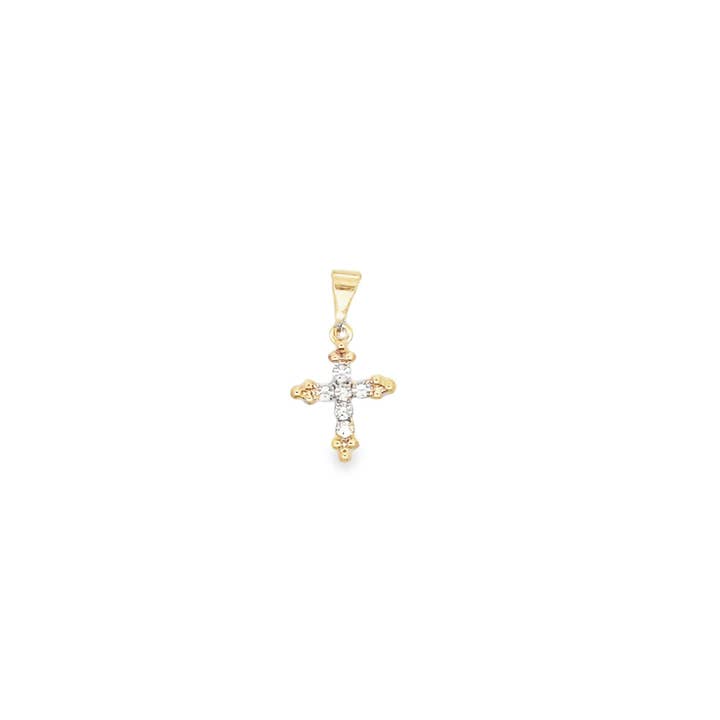 MIA Jewelry - Wholesale Individual Charm/Pendant - Small Christian Cross Crucifix with CZ Stones (A105)2
