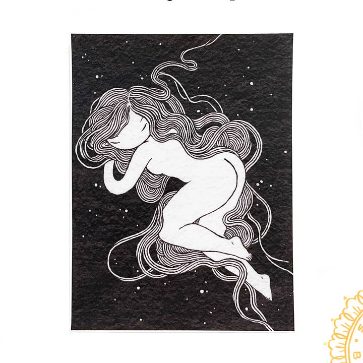 Autocollant en vinyle - Sky Nap - Witchy Nature Woman pour la vente par Stasia Burrington Illustration