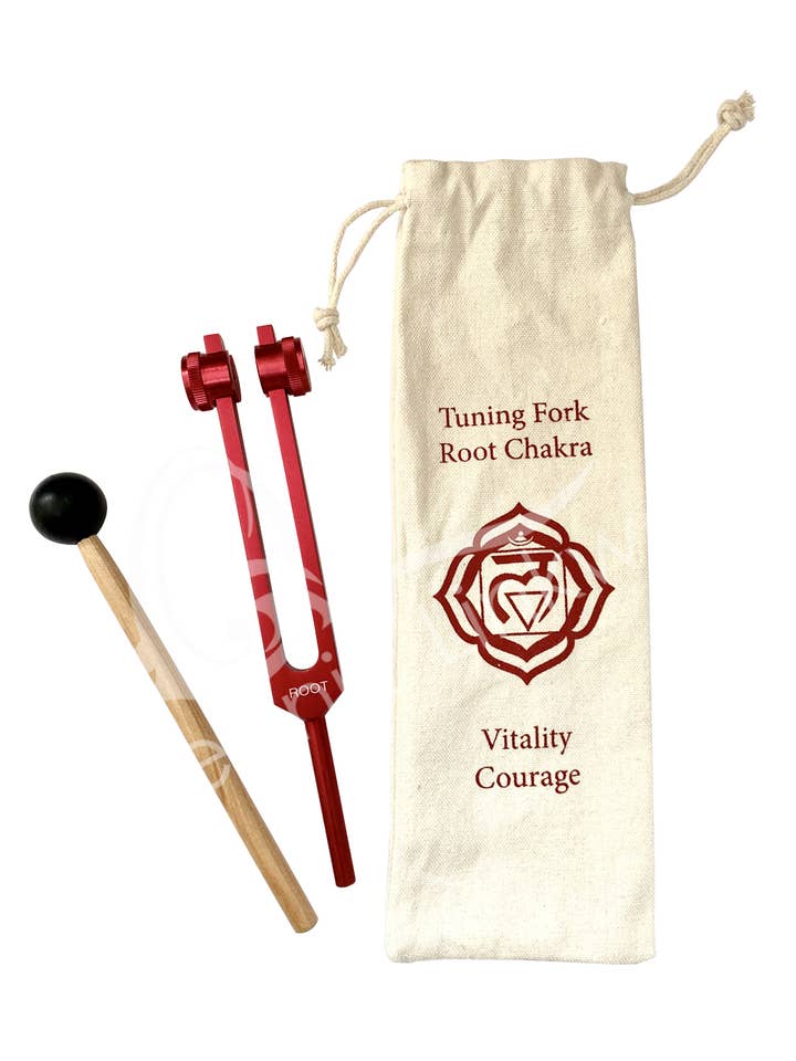(PC)TUNING FORK - RED/ROOT CHAKRA TUNED WITH STICK & BAG 8" for wholesale by Oceanic Linkways Inc
