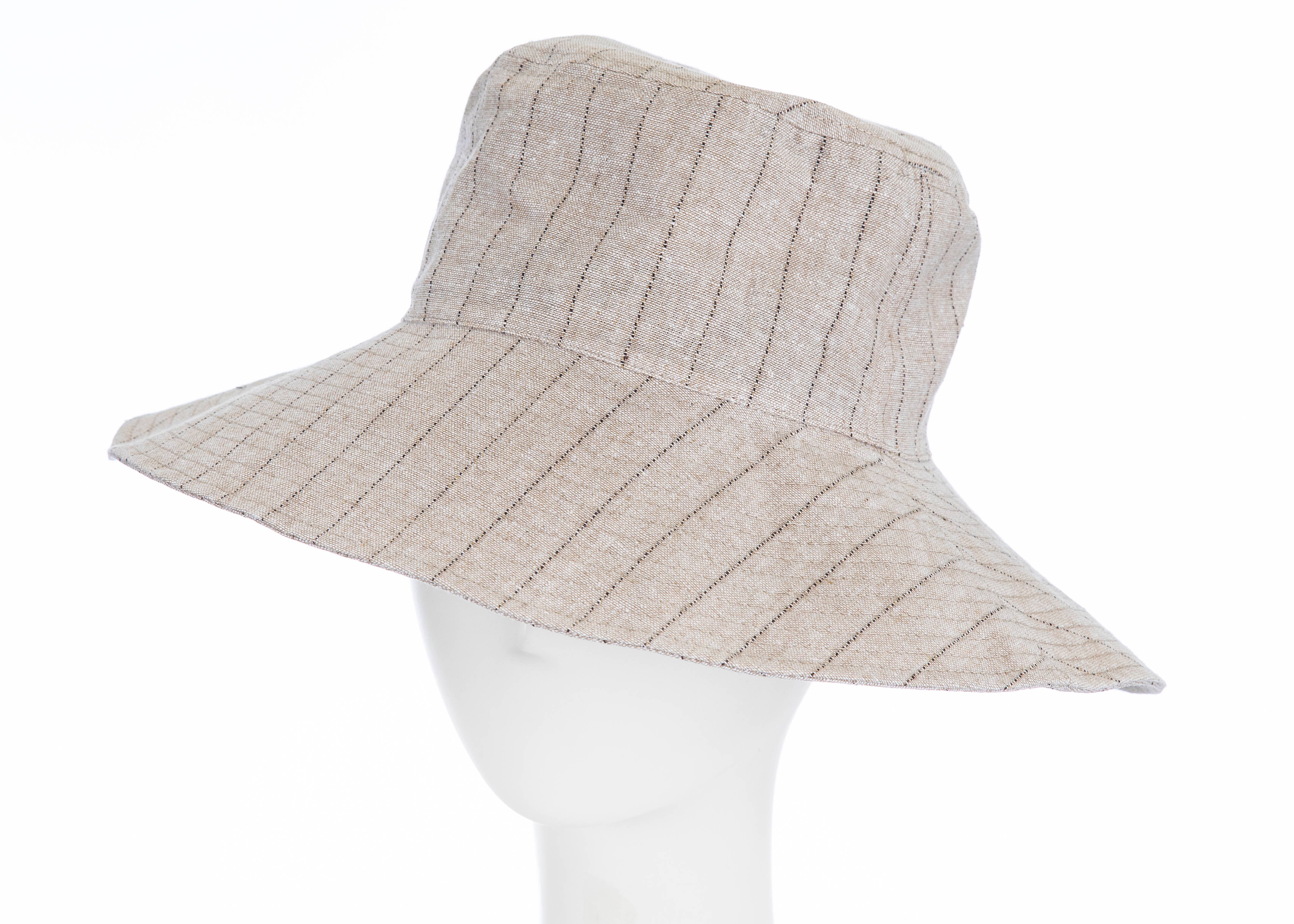 Giovannio - Vendita all'ingrosso Cappello di paglia - Donna - Cappello da sole a righe in lino Ivy da donna2