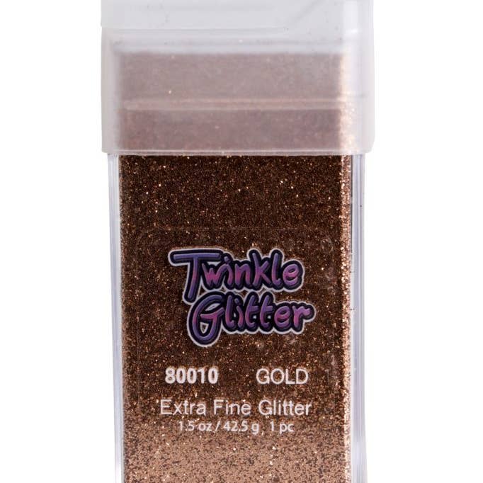 80010 - fine glitter - square bottle 1.5 oz - Gold for wholesale by Western Fashion