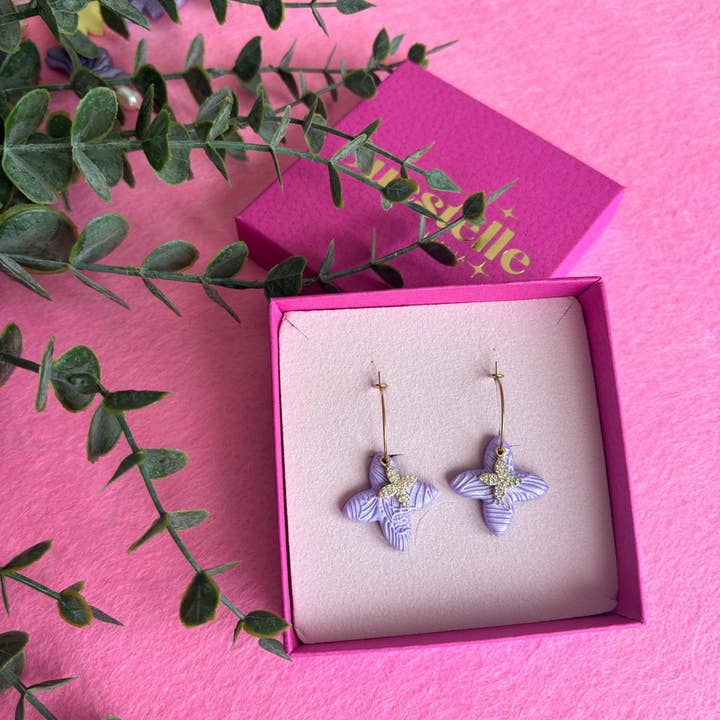 Alba Bloom – Boucles d'oreilles créoles avec zircons pour la vente par DUESTELLE ITALIA