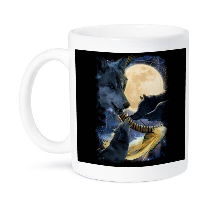 3dRose - Wholesale Coffee Mug - 3dRose, Four Magical Wolves at a Bridge Fantasy Art, Mug8