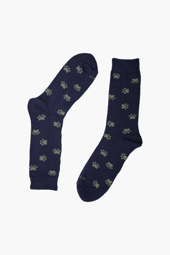 Naïve - Wholesale Socks - Unisex - SHORT BLUE FOOTPRINT SOCK0