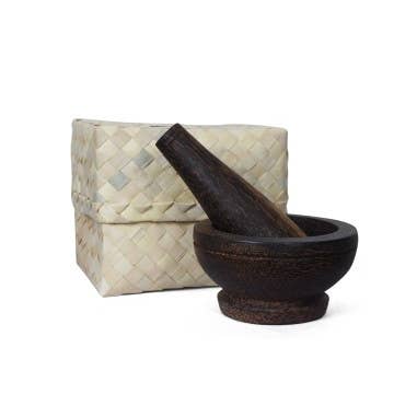 Khla - L'épicerie du Mékong - Wholesale Mortar & Pestle - Palm mortar (medium)