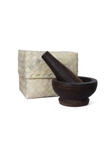 Mortier en palme (moyen) pour la vente par Khla - L'épicerie du Mékong