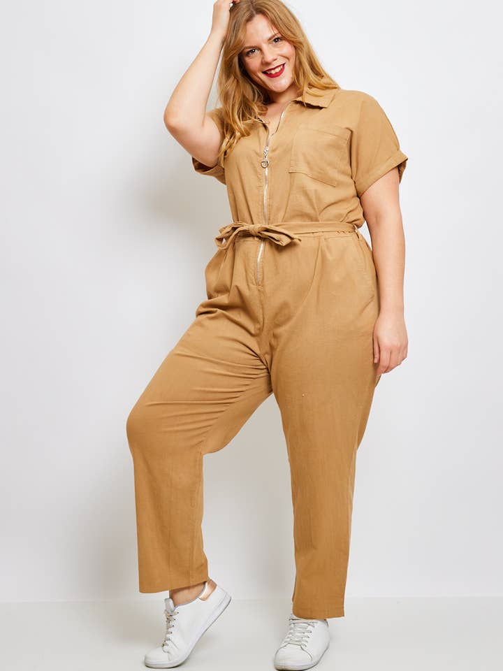 Plus Size - Chic Short-Sleeve Jumpsuit for wholesale by C'MELODIE