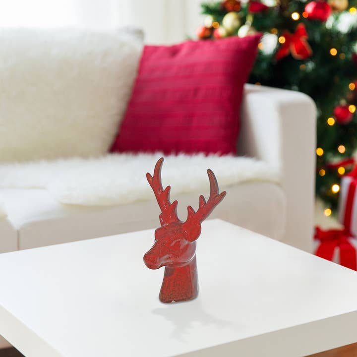 IH Casa Decor - Wholesale Christmas Decoration - PORCELAIN REINDEER HEAD DECOR (RED)1