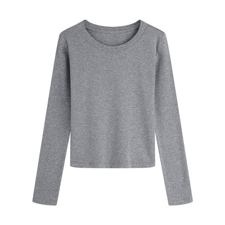 Rosa Clothing - Wholesale T-Shirt - Women's - Slim basic long-sleeved cotton rib T-shirt top11
